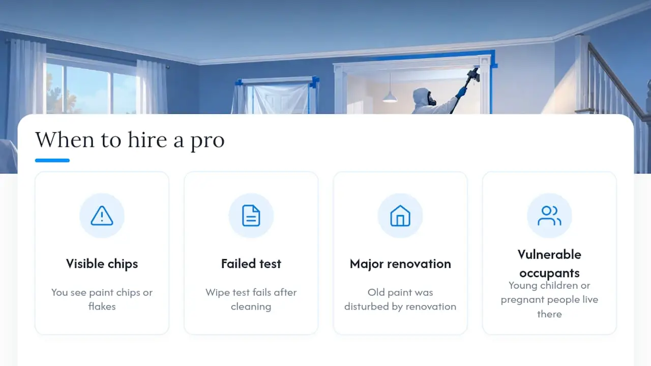 When should I hire a professional for lead dust cleanup? — overview diagram