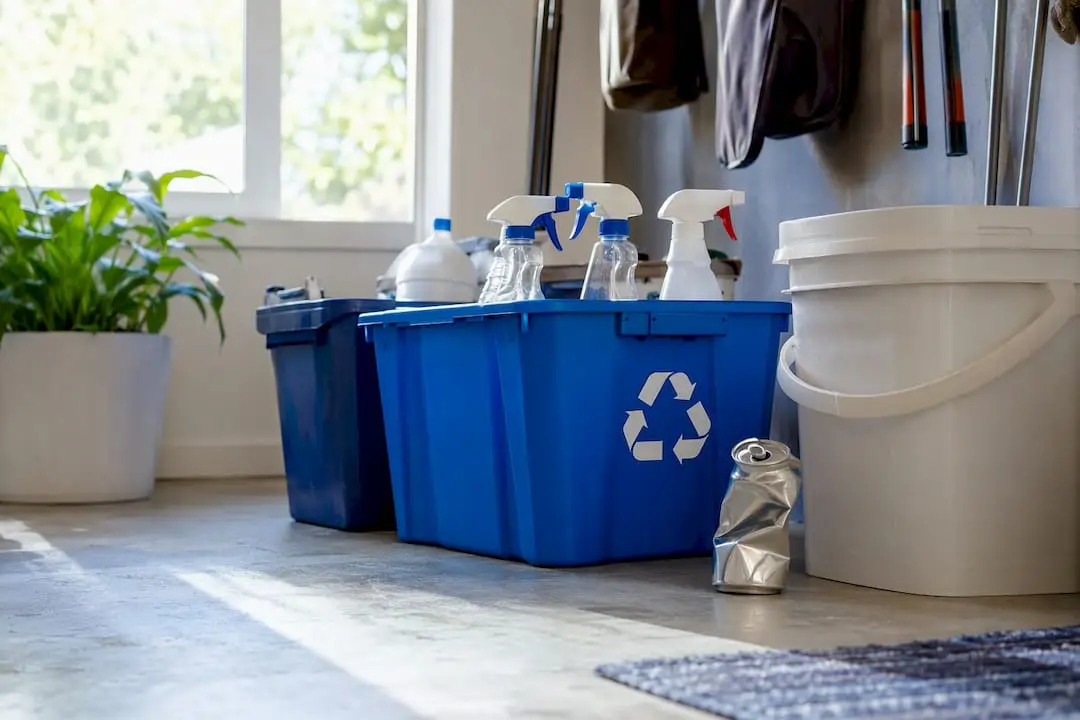 Recycling and disposal setup for cleaning supplies