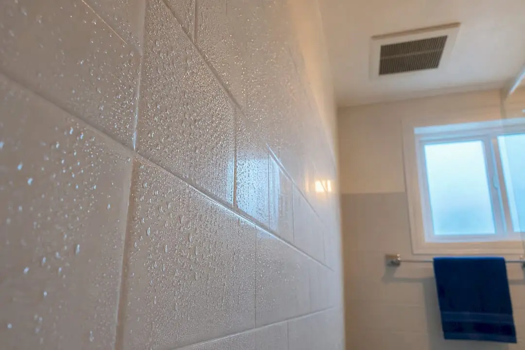 Bathroom condensation near exhaust ventilation