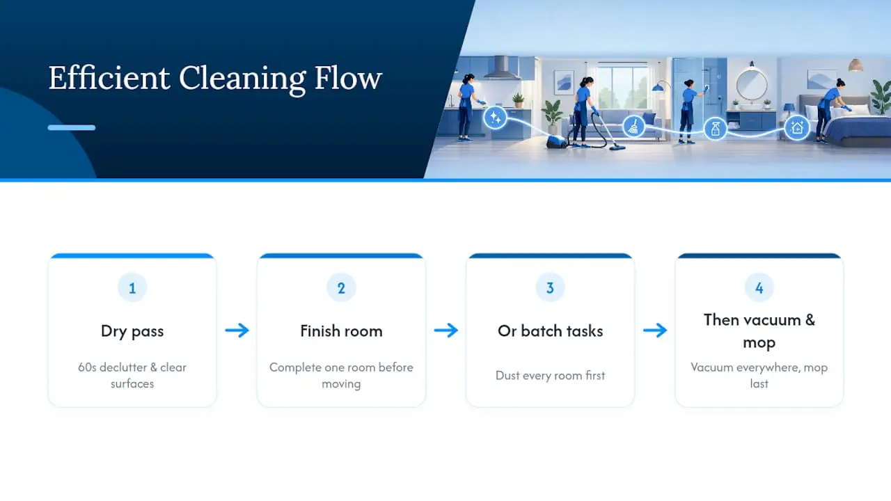 Diagram of efficient house cleaning order