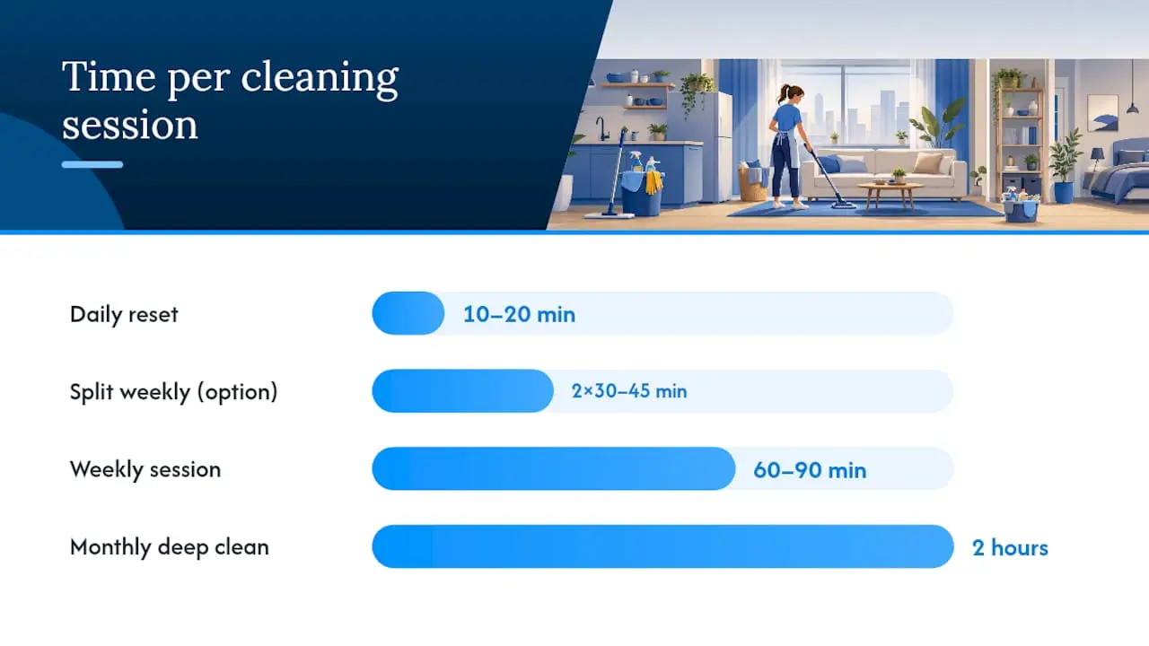 Daily weekly monthly apartment cleaning schedule