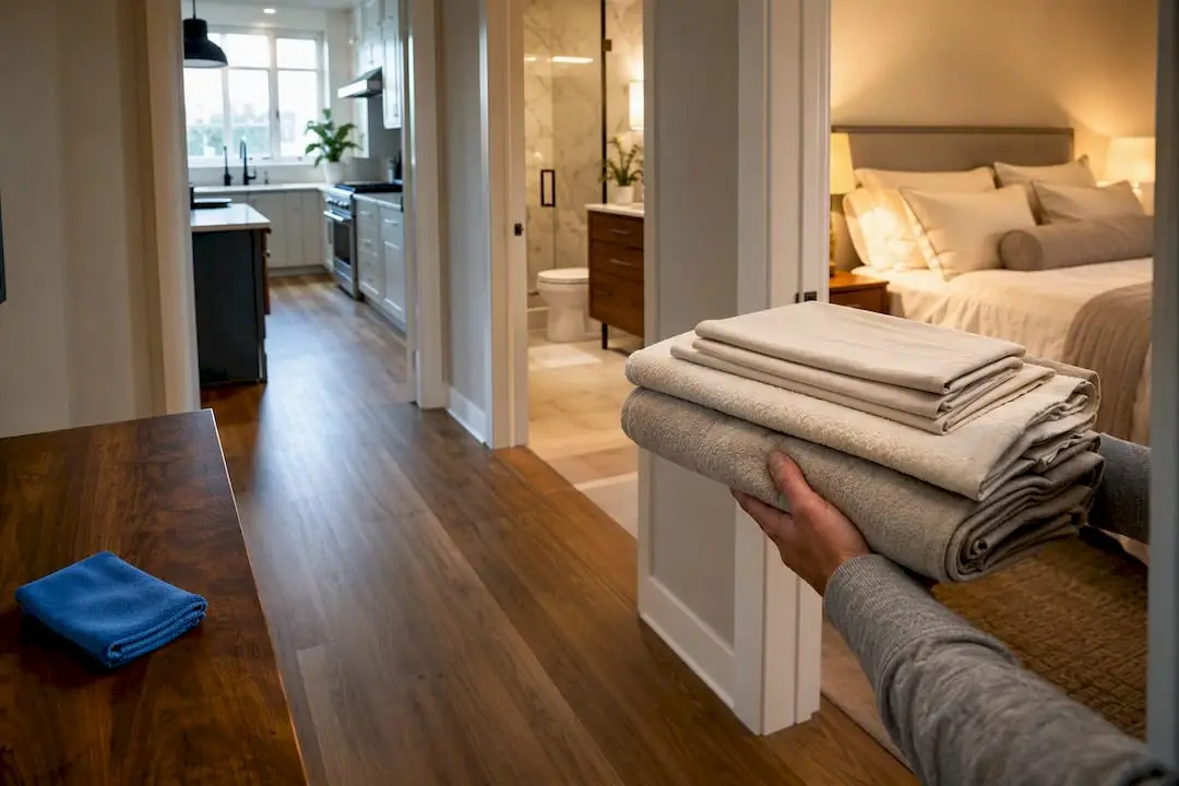Freshly prepared rooms for holiday guests