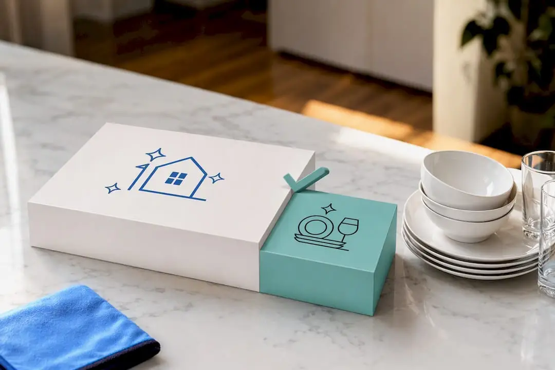 Illustration separating cleaning price and dishwashing add-on