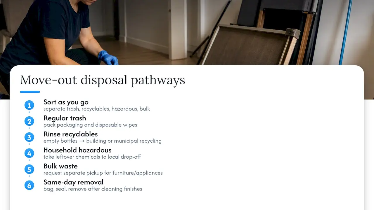 Four pathways for disposing cleaning waste