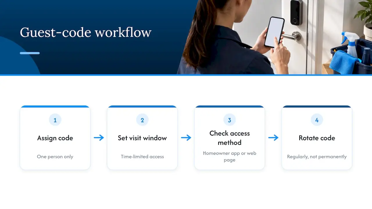 Steps for setting and rotating a guest code