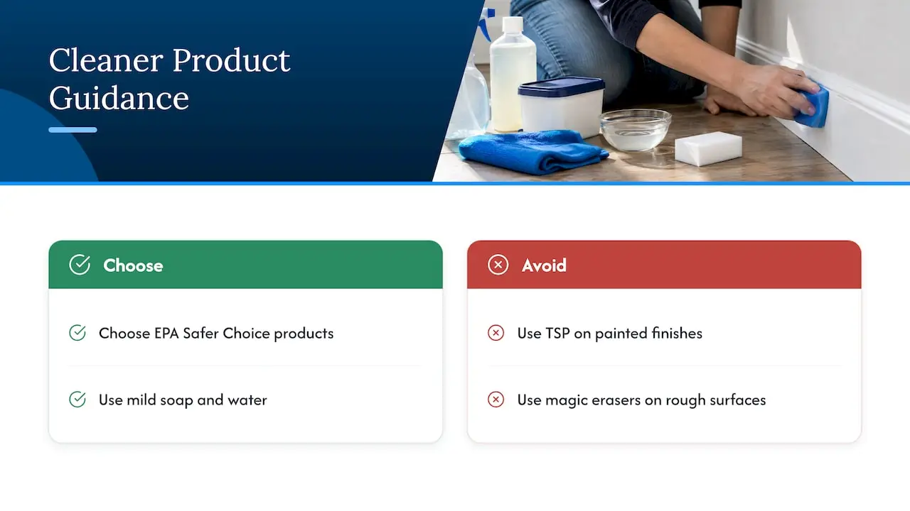 Baseboard cleaning products and safer alternatives